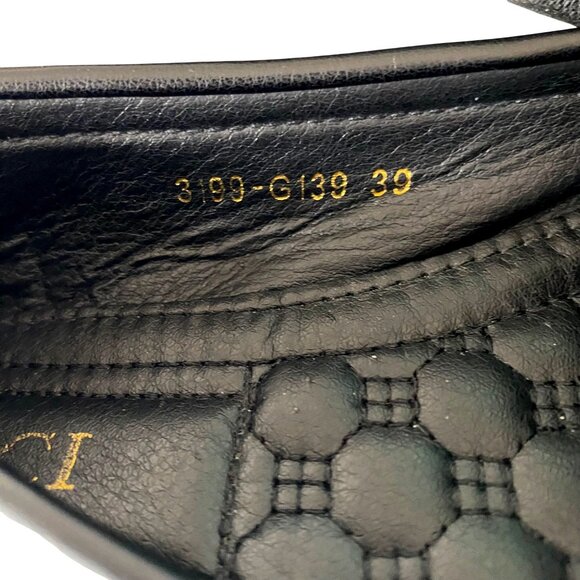 Gucci Black Canvas Leather Loafers Bow with Bees Women's Sz 39 Designer Luxury - Picture 10 of 13